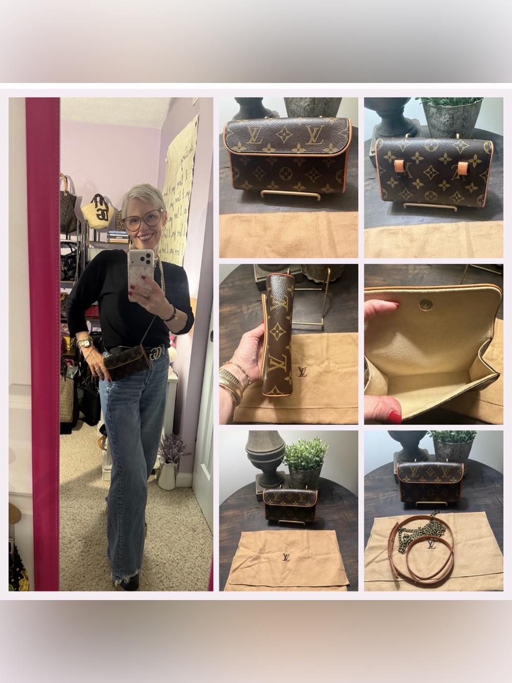 Authentic Louis Vuitton Pochette Florentine PM Monogram Bag